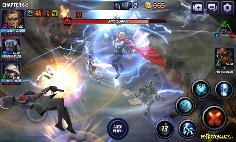 Tiếng va chạm, tiếng vũ khí va vào nhau trong marvel future fight đều được lồng ghép phù hợp