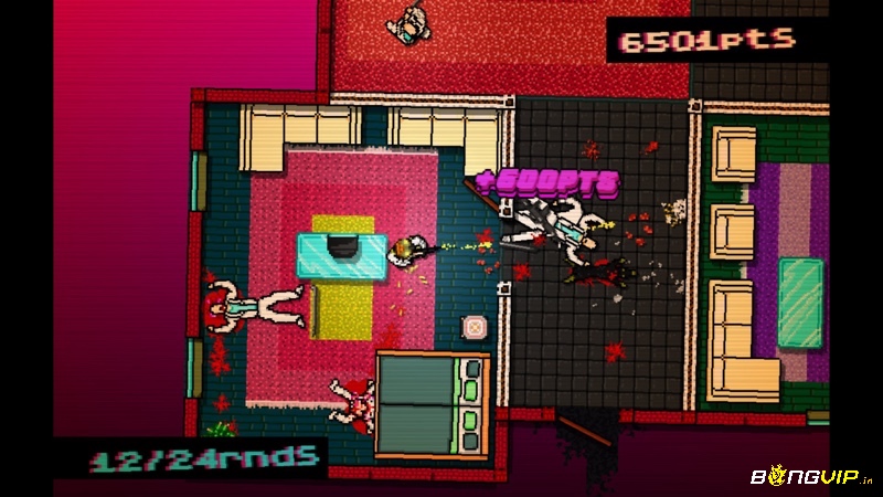 Hotline Miami – Game hành động tốc độ cao, phong cách retro, cốt truyện bạo lực cuốn hút và nhạc nền synthwave ấn tượng, phù hợp máy cấu hình thấp