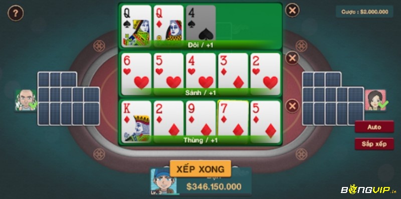 Xếp bài dễ hiểu – tuân thủ quy tắc chi tăng dần, tránh bị “lật bài”