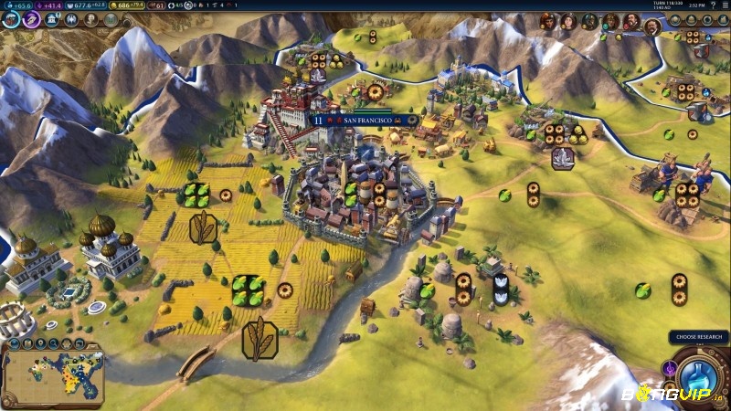 Civilization VI cho phép người chơi phát triển đế chế qua nhiều thời kỳ lịch sử