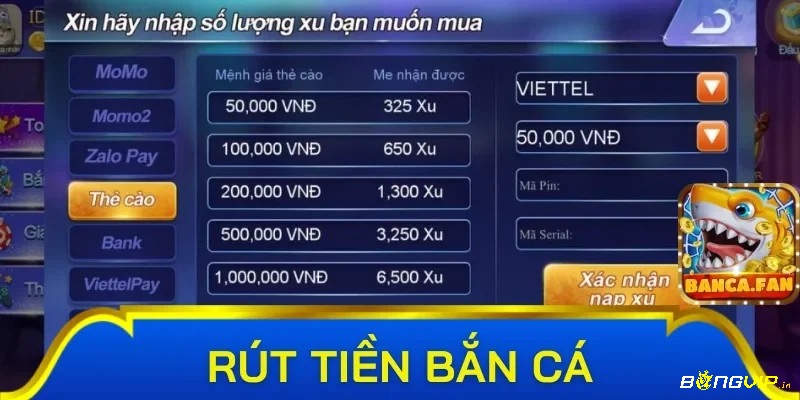 Cơ chế đổi thưởng của game bắn cá online cực kì tiện lợi và nhanh chóng