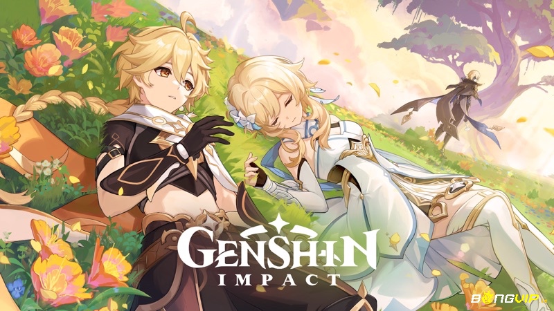 Nhóm bạn khám phá thế giới Teyvat trong Genshin Impact, cùng nhau vượt phó bản, đánh boss và trải nghiệm co-op hấp dẫn