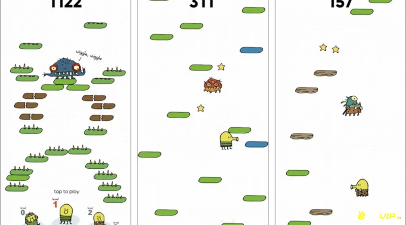 Doodle Jump giúp bạn có cơ hội trải nghiệm lối chơi vô tận, cảm giác leo cao đầy hào hứng