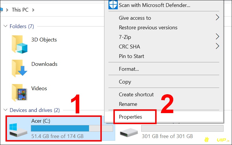 Kiểm tra dung lượng ổ cứng