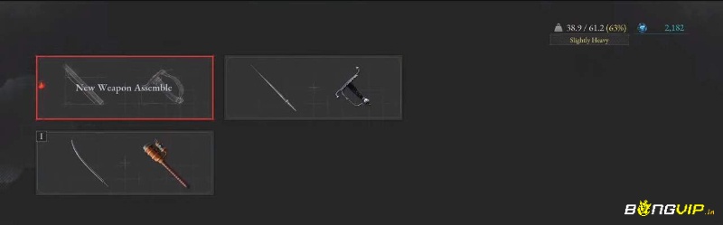 Giao diện chế tạo vũ khí với tùy chọn lưỡi và cán trong Lies of P