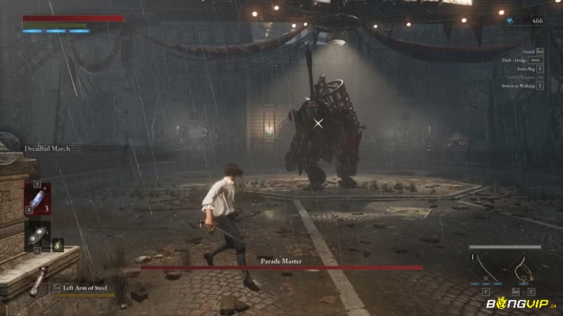 Người chơi đối đầu boss trong Lies of P với thanh máu hai giai đoạn