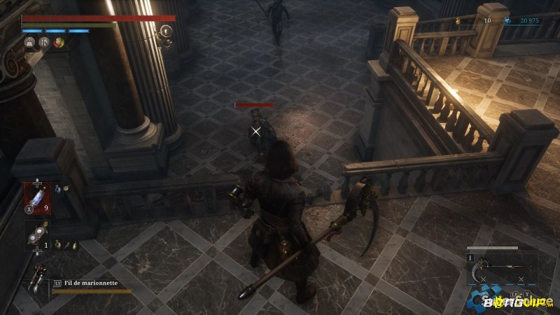 Người chơi tiến qua hành lang và quảng trường Krat trong Lies of P