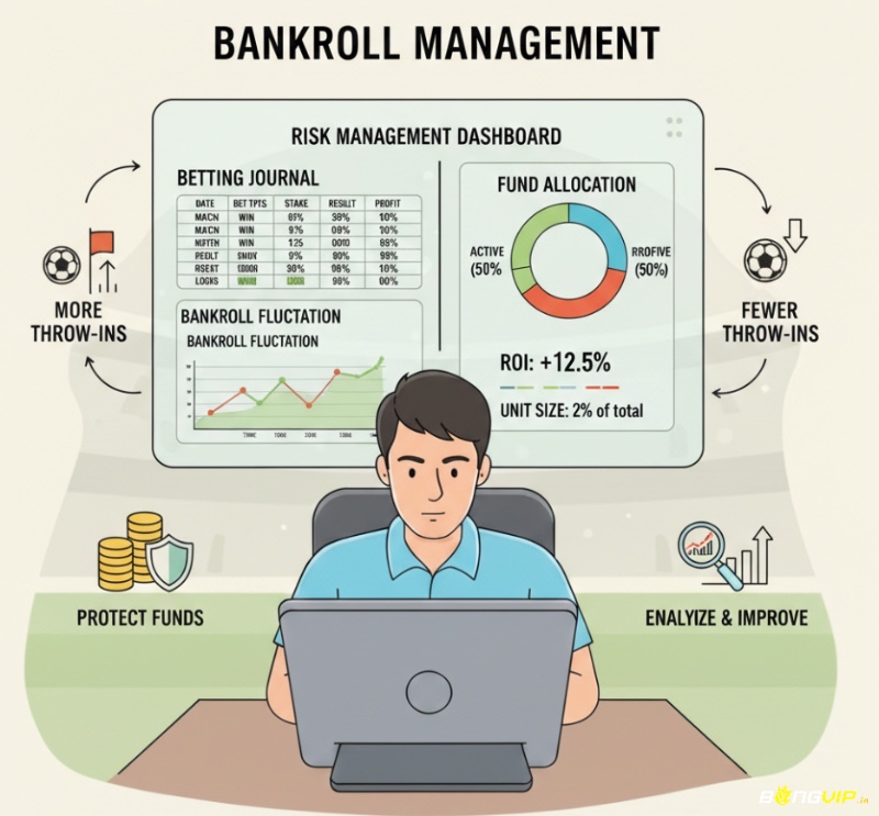 Người chơi cá cược bóng đá thực hiện cách quản lý vốn cược bóng đá hiệu quả để kiểm soát rủi ro, bảo vệ ngân sách và duy trì ổn định tài chính