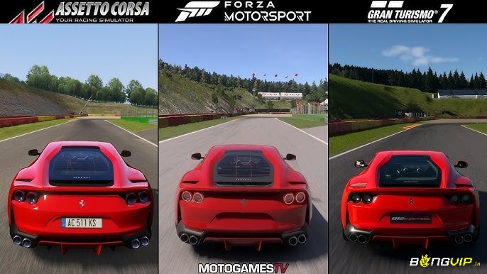 Khung cảnh so sánh mô phỏng và giải trí qua cùng một góc cua