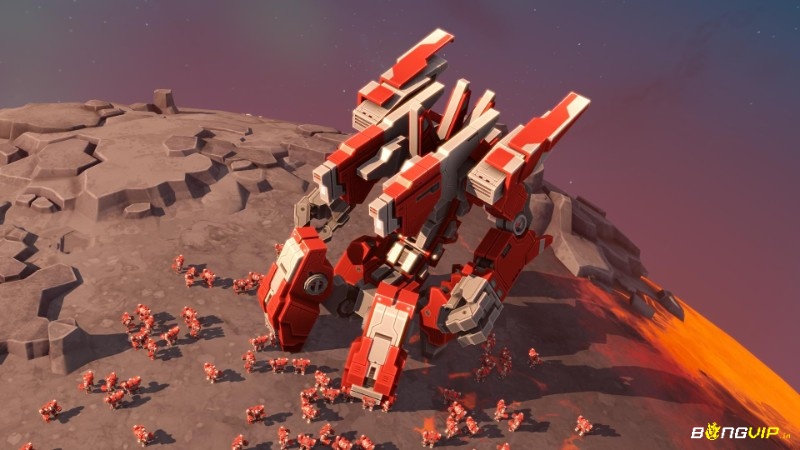 Titan khổng lồ trong Planetary Annihilation: TITANS đối đầu đội quân robot trên mặt đất