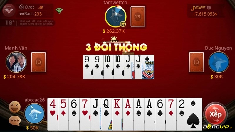 Trong trò chơi có nhiều kiểu bài đặc biệt giúp tăng sức mạnh cho các lá bài của bạn