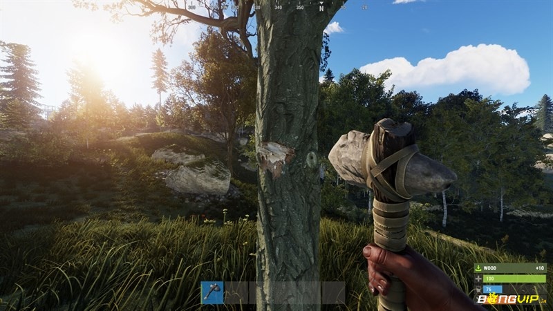 Người chơi sẽ cần tìm kiếm các nguyên vật liệu để có thể sinh tồn trong Rust