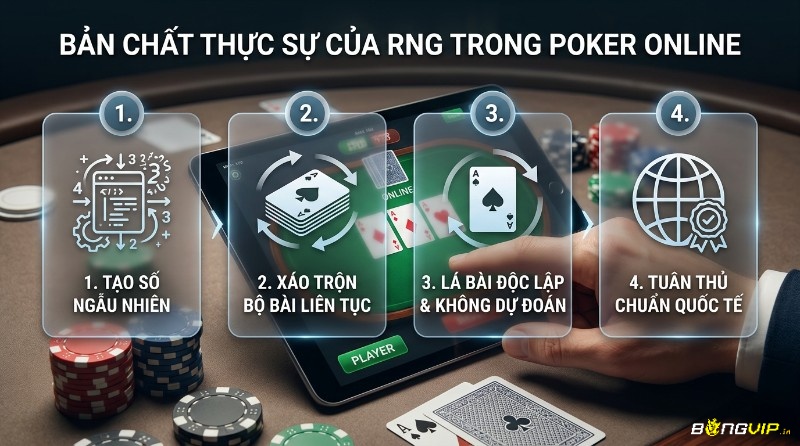 RNG là gì trong online poker,: thuật toán, tạo số, xáo trộn bài liên tục