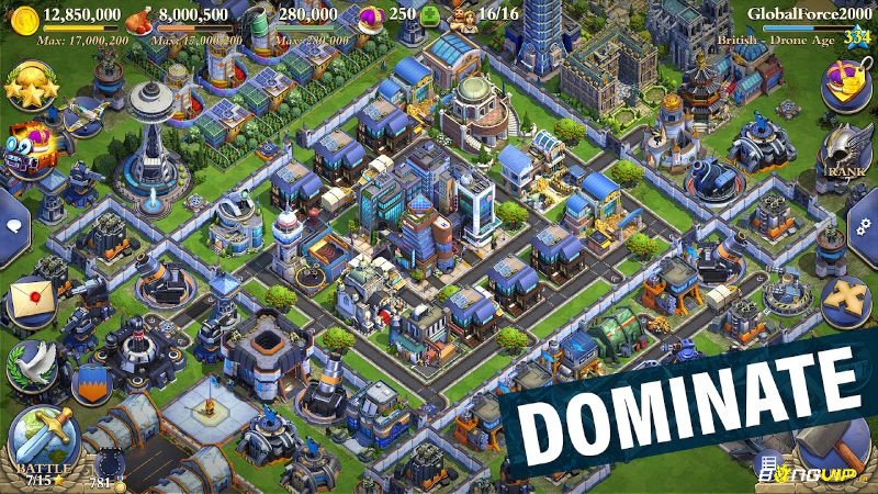 DomiNations kết hợp xây quốc gia, phát triển thời đại và chiến tranh quy mô lớn